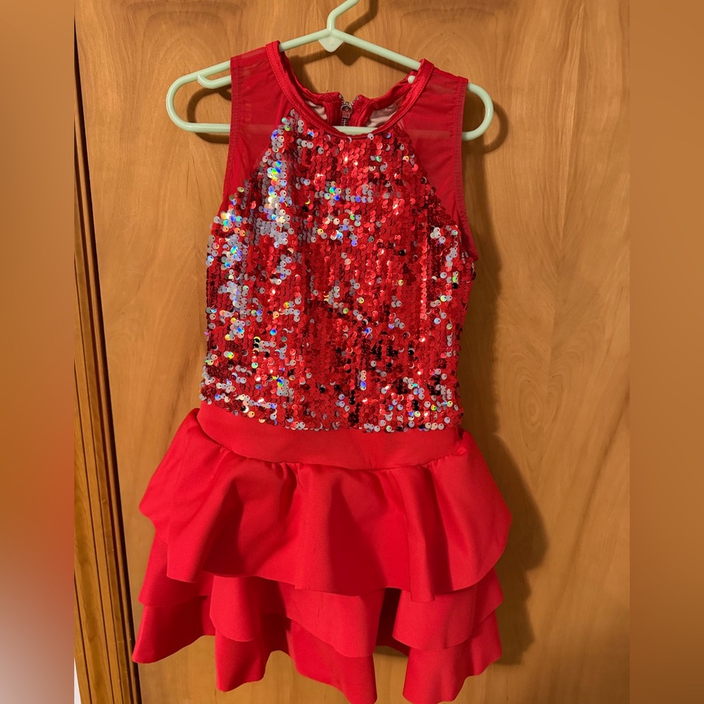Weissman Red Sequin Kids Dance Costume
